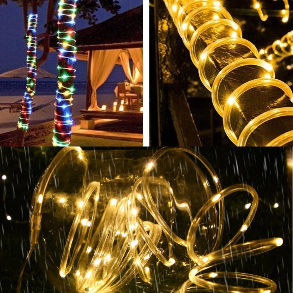 USB LED String Rope Lights Remote Control 50/100/200/300LEDs 8 Modes Waterproof String Lights for Garden Christmas Party Decor
