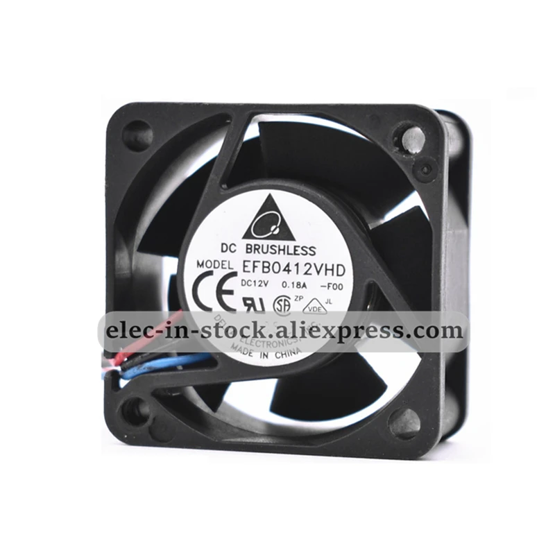 New original EFB0412VHD Delta fan 40X20MM 4020 12VDC 0.18A 3Wire Leads 4cm 1U 2U servers axial flow cooling fans EFB0412VHD-F00