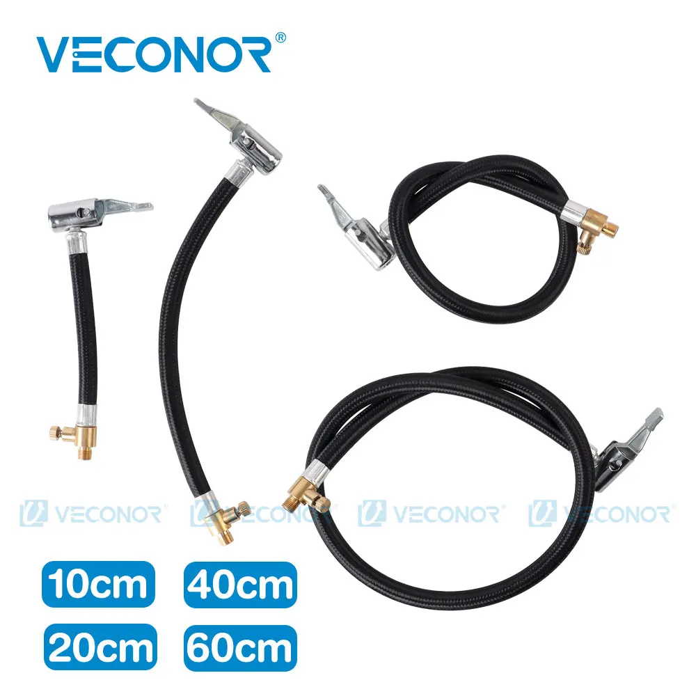 Tire Inflator Hose Air Pump Extension Tube Adapter Car Tyre Inflation Tube Air Connection 10cm 20cm 40cm 60cm Bike Motorcycle