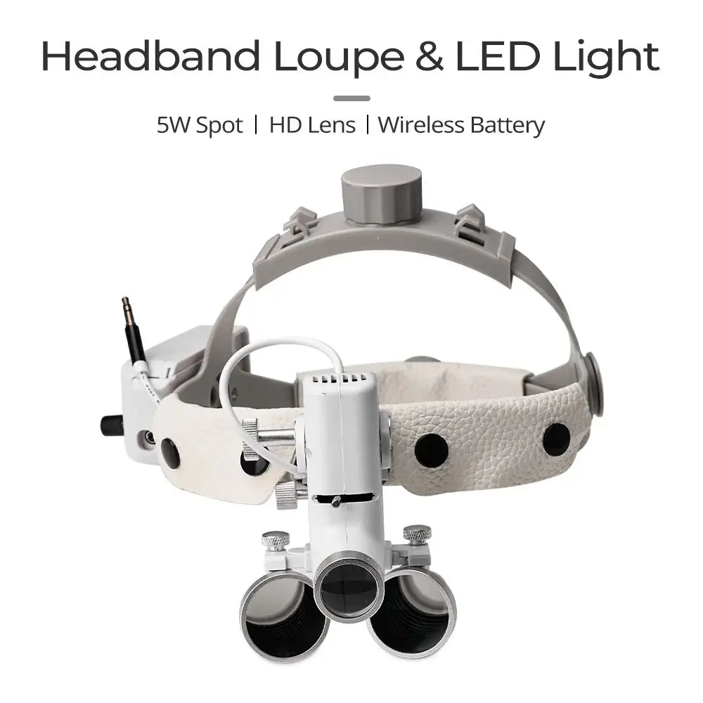 

2.5X/3.5X Dental Led Light Lamp Binocular Loupes Brightness Spot Adjustable Dental Lab 5W Headlamp Clinical Dental Loupes