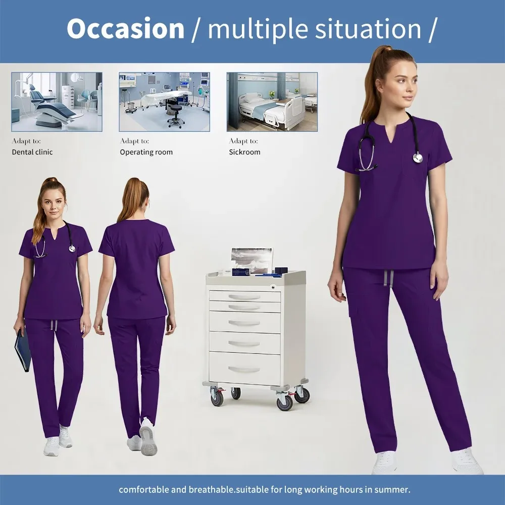 تصميم جديد للنساء الزي الطبي الدعك مجموعات للمرأة الممرضات اكسسوارات عيادة الأسنان صالون تجميل سبا مختبر ملابس العمل