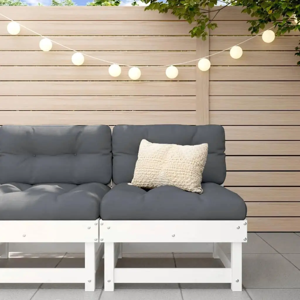 White Solid Pine Patio Middle Sofa - Durable, Stylish Outdoor Seating