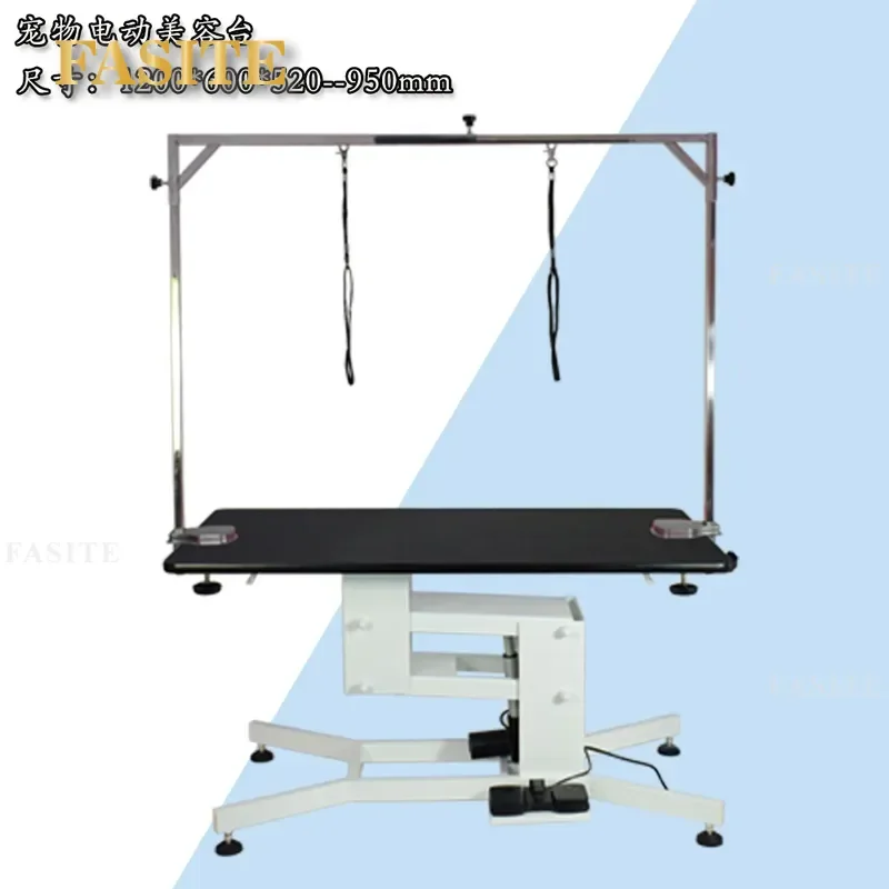 For Pet Grooming Table Hydraulic Lifting Dog Cat Trimming Station with Hair Dryer Arm Adjustable Height Non Slip Surface