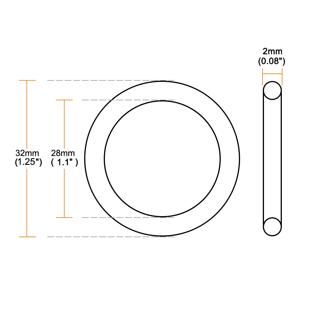 50szt O-Rings Kauczuk nitrylowy 28x32x2mm 29x33x2mm 30x34x 2mm Pierścienie uszczelniające Uszczelka