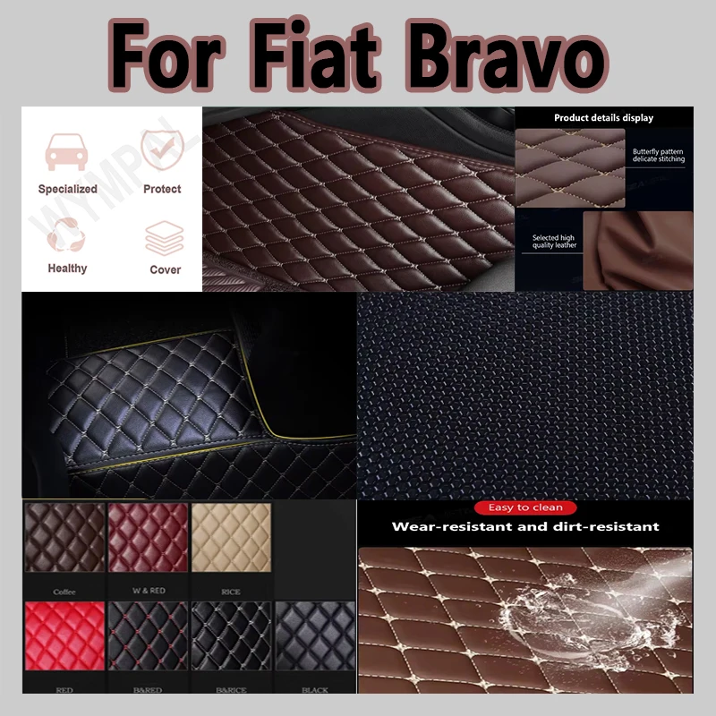 

Luxury Car Floor Mats For Fiat Bravo 2008 2009 2010 2011 2012 Auto Foot Pads Automobile Carpet Cover Interior Accessories