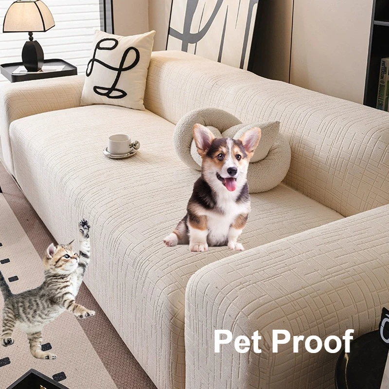 

2025 New Jacquard Sofa Slipcover Stretch Non-Slip 360° Cover Anti Cat Scratch Thickened Furniture Protector Full Set 1-5 Seater