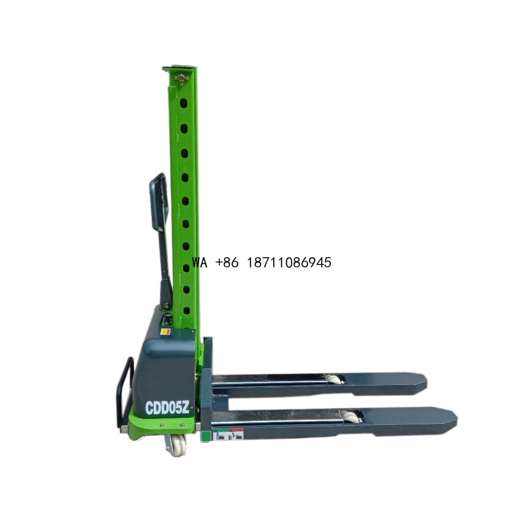 Hot Pallet Truck 0.5 Ton Self Lift Semi Electric Stacker 500kg Self Loading Stacker in Stock