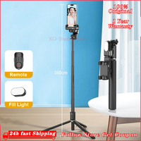 AOCHUAN 1-Axis Handheld Gimbal Stabilizer Selfie Stick Tripod with Fill Light AI Face Tracking Gesture Operation Multipurpose