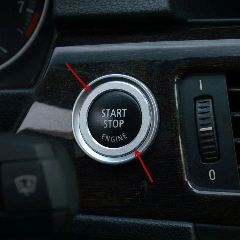 Car Switch Decoration Trim Decor Engine Silver Start/Stop Switch Trim For BMW 3 Series E90 Push Ring High Quality