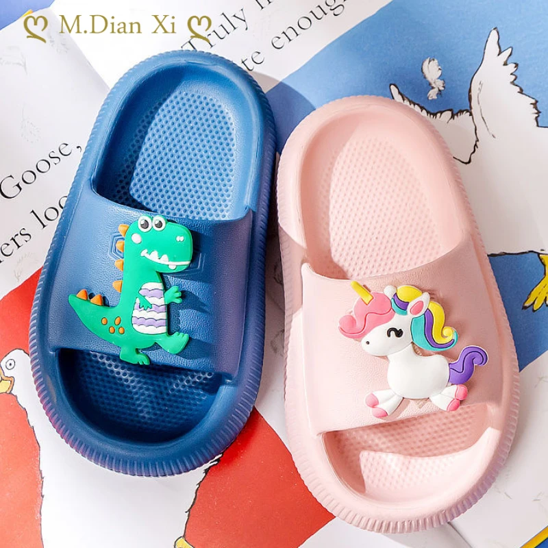 

2022 Cartoon Animal Unicorn Slippers Kids Summer Slides Shoes Children Indoor Slippers Boys Flip Flops Girls Beach Sandals Clogs