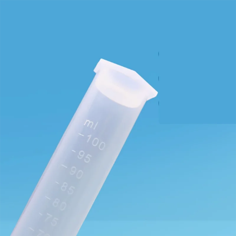 10PC Plastic colorimetric tube with scale10 25 50 100ml PP stoppered boron-free colorimetric tube flat bottom test tube with lid