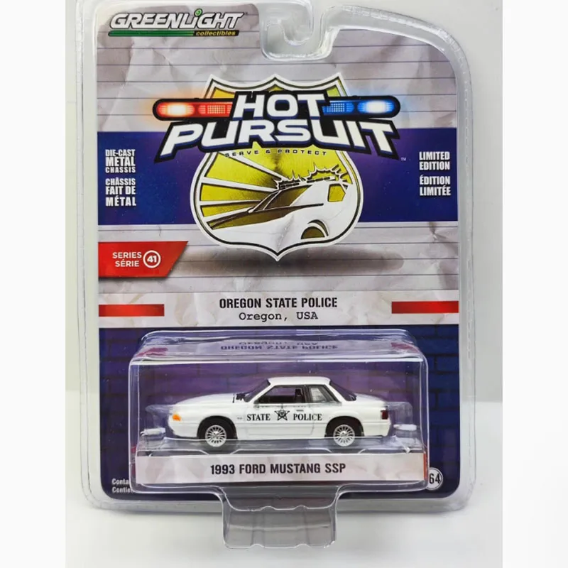 

Литой под давлением Greenlight, масштаб 1:64, 1993, Mustang SSP, имитация сплава, модель автомобиля, статическая коллекция, украшенные праздничные подарки, игрушки