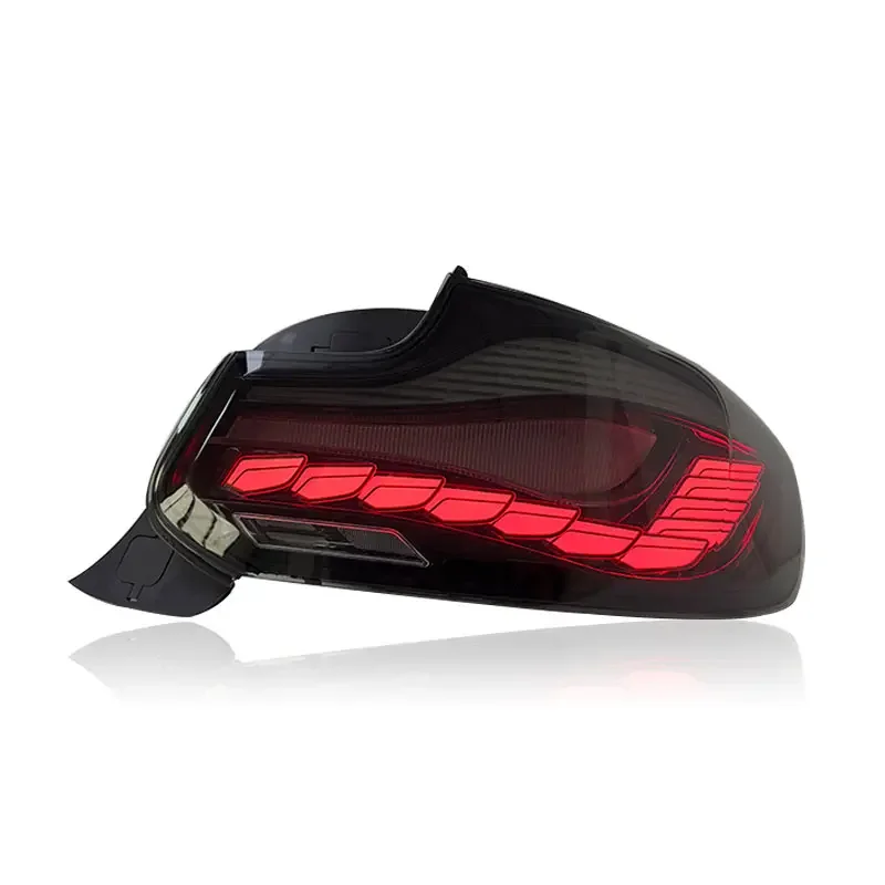 Car Part For BMW 2 Series F22 14-21 Modified Dragon Scale GTS LED Taillight Smoked Red Dual-Color Rear Lamp Lighting System