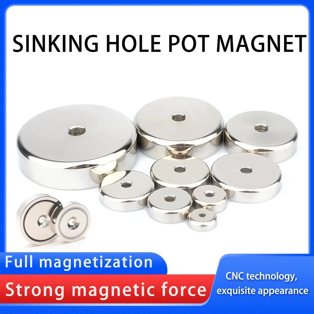 

Мощный неодимовый магнит A16~A70 с потайной головкой и отверстием, стальной корпус, железный магнит для холодильника, DIY, научных проектов