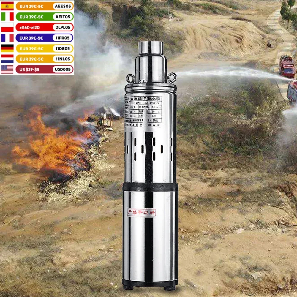 Submersible Water Pump Solar Energy Deep Well Pump 200W DC 24V For Farm Ranch Agricultural Irrigation