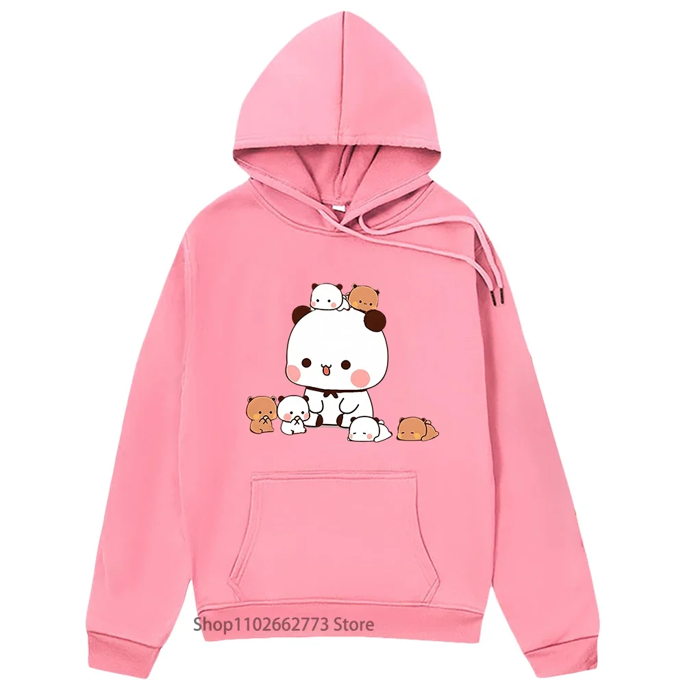 Women Hoodies Bubu and Dudu Sweatshirt Panda Bear Graphic Clothes Kawaii Cute Tops Girl Long Sleeve Casual Y2k Sudaderas Funny