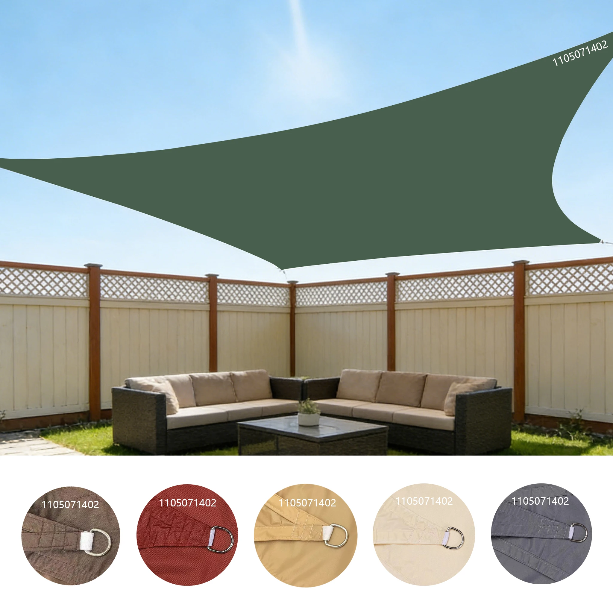 Quadratisches Sonnensegel Wasserdichtes Sonnenschutz-Vordach Mehrfarbiges Outdoor-Schattentuch für Balkon