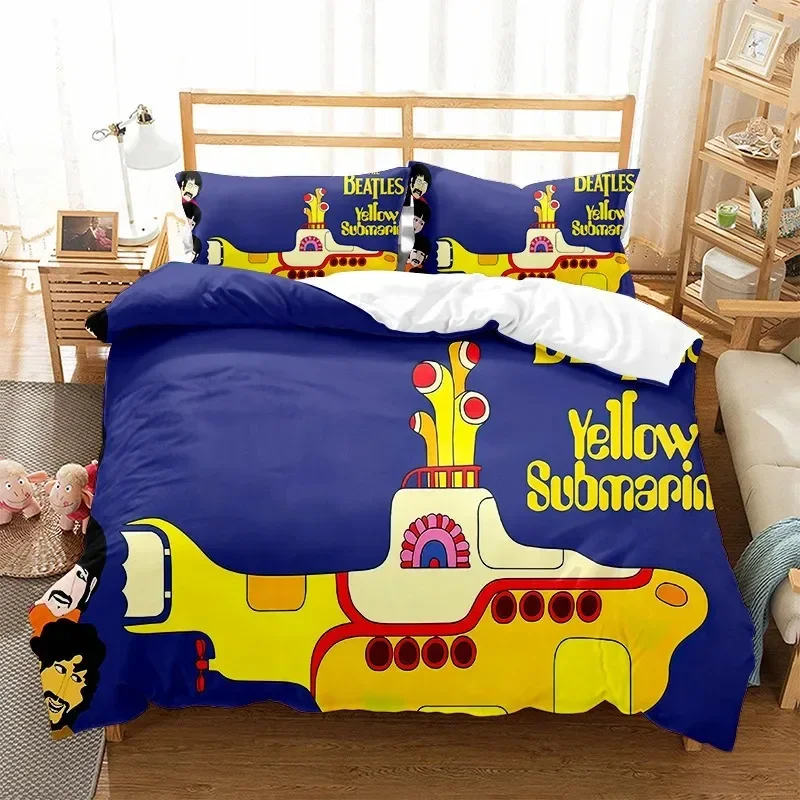 Rock Band The Fab Four Bedding Sets,Rock Band Mop-tops Printed Futon Cover Those lads from Liverpool Duvet Cover for Teenagers