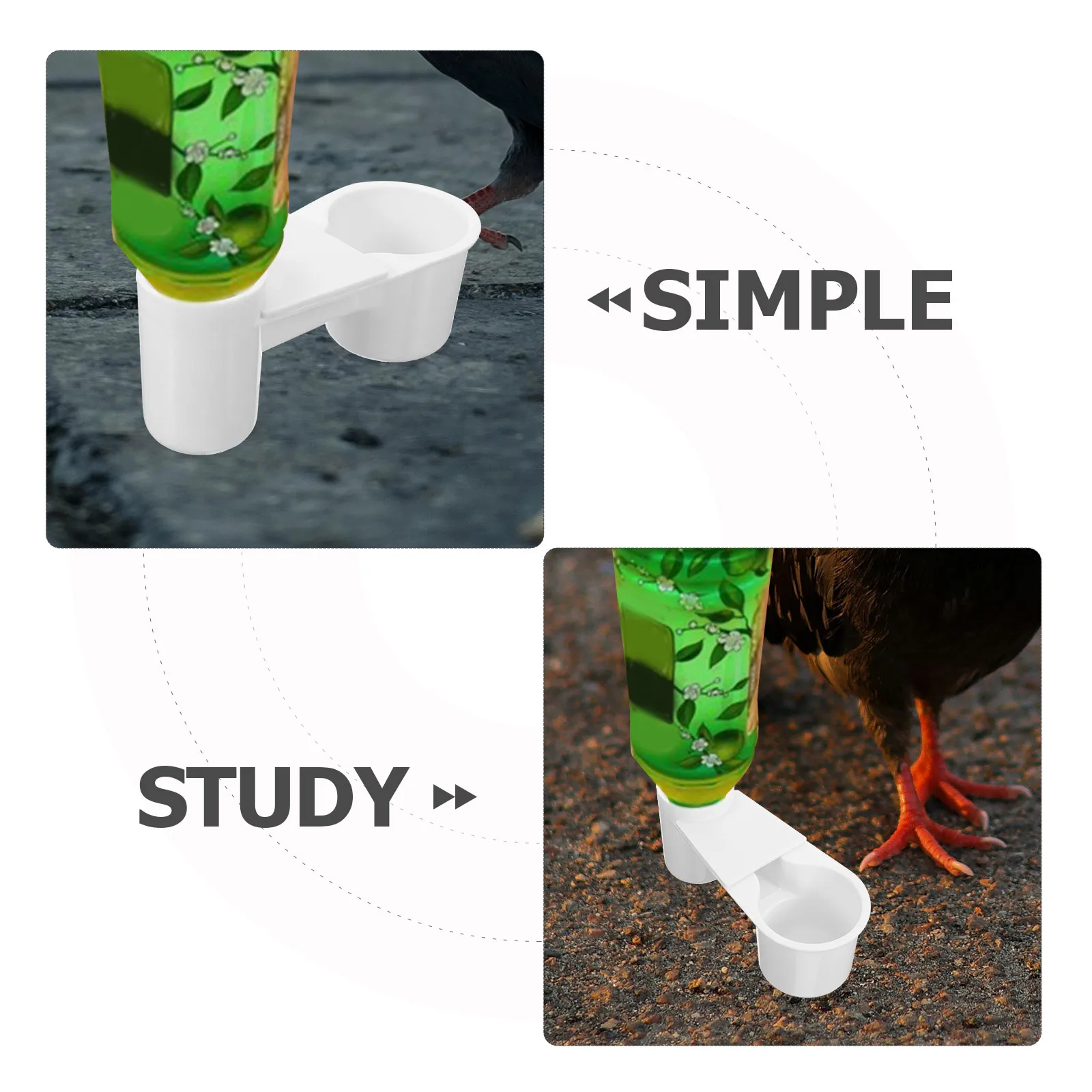 

5 Pcs Automatic Drinking Fountain White Easy Durable Bird Feeder Bowl Kettle Parrot Food Cup Pigeons Cockatiels Pet Cage