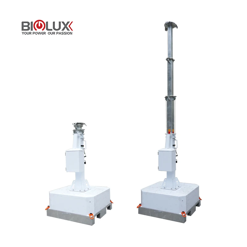IP65 Waterproof Economic Manual Winch Mast With Durable Base Security System Hot-dip Galvanizing Build in Cable Management Mast