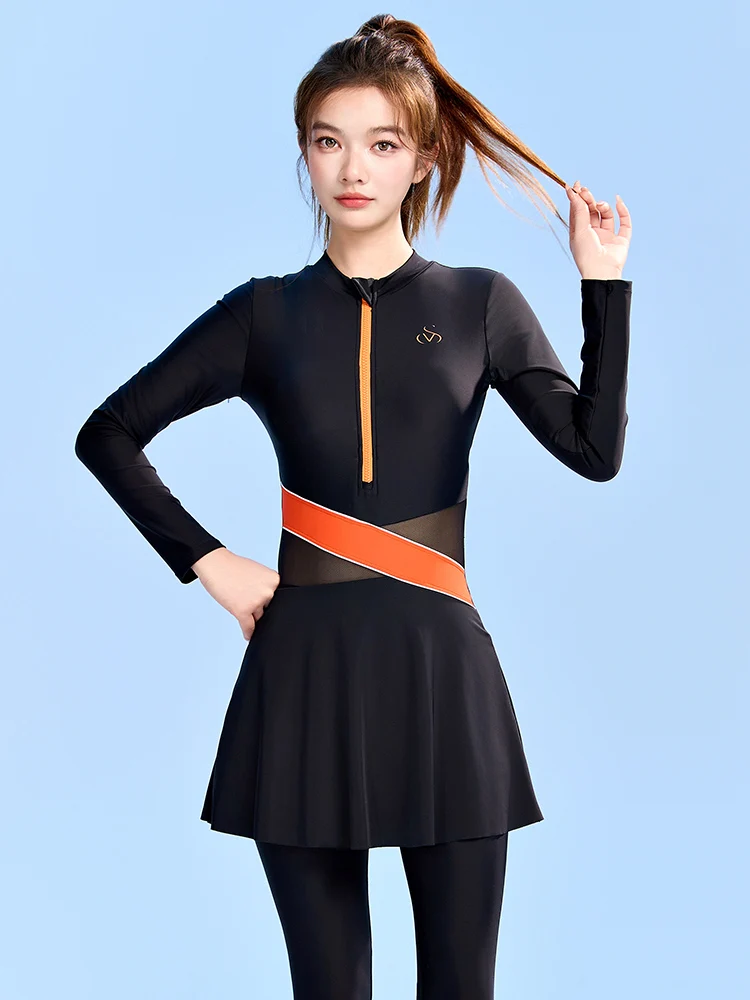 

Women's One-Piece Swimming Suit Long Sve Long Pants Dive Suit Sun Protection 2025 New Sle Diving Costume Nylon Material