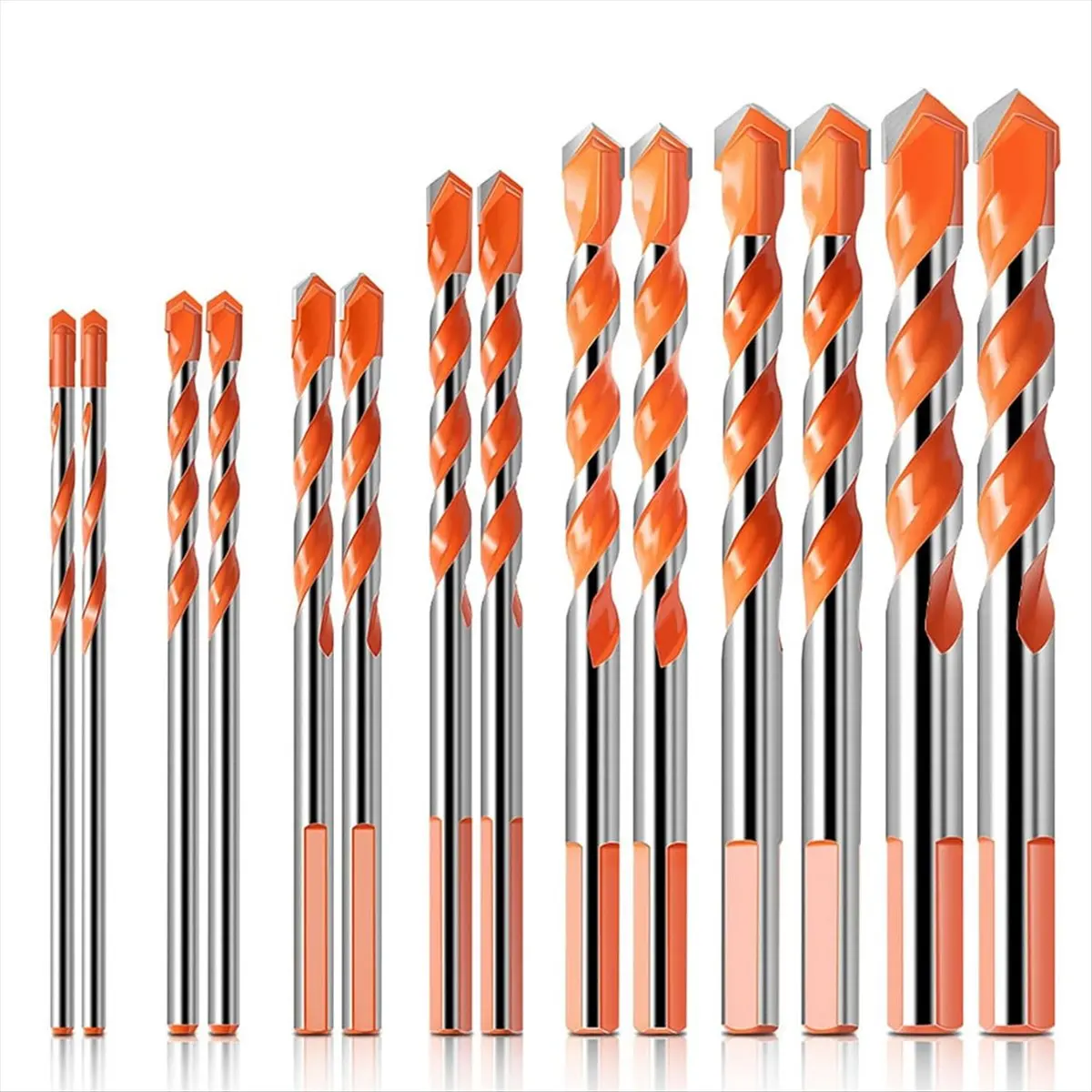 A50U Peachloft Drill Bits, 2025 New Carbide Drill Bits Set, Yg8 Tungsten Steel Alloy Tip for Glass, Brick, Cement, Etc 14PCS
