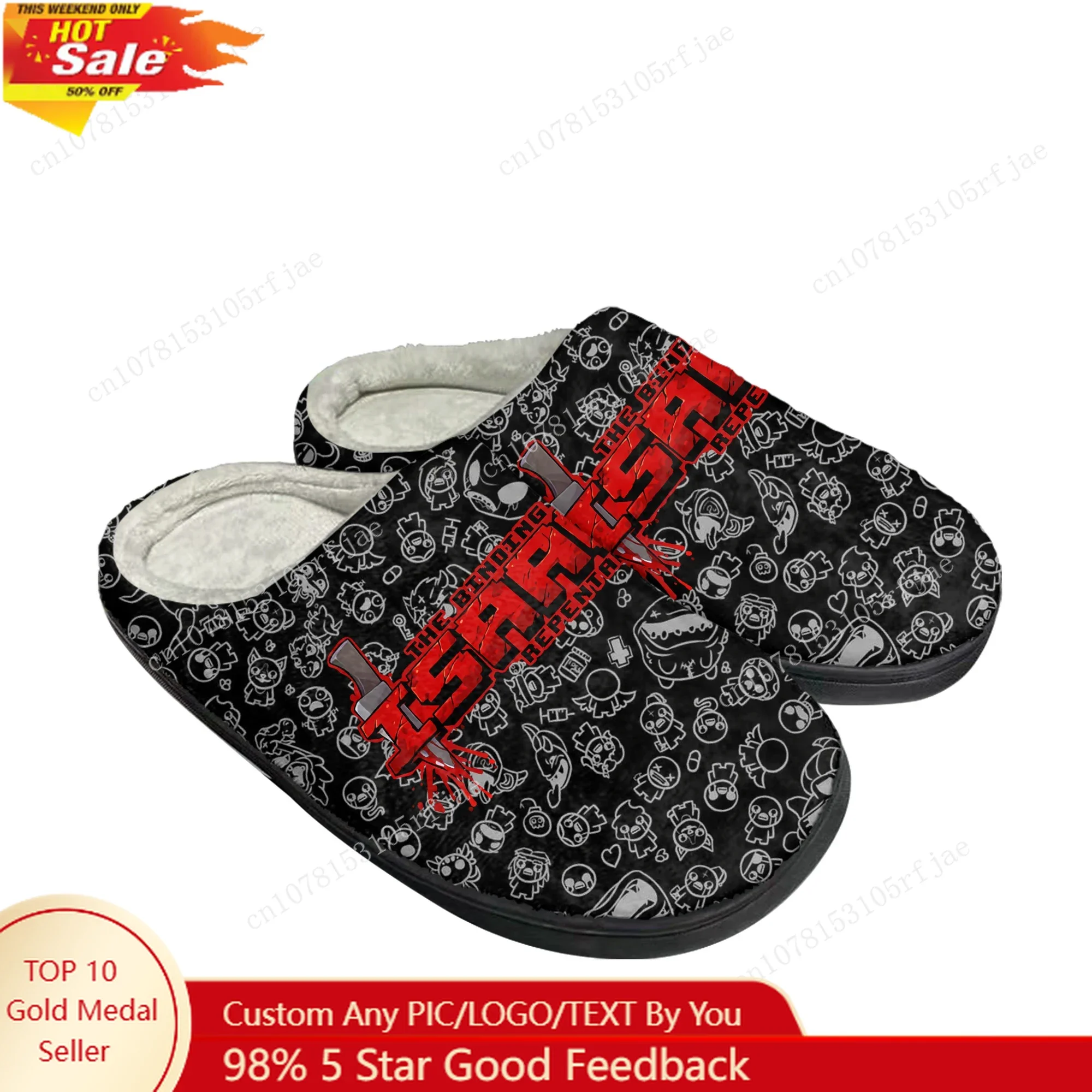 

The Binding of Isaac Home Cotton Slippers Cartoon Game Mens Womens Plush Bedroom Casual Keep Warm Shoes Tailor Made Slipper