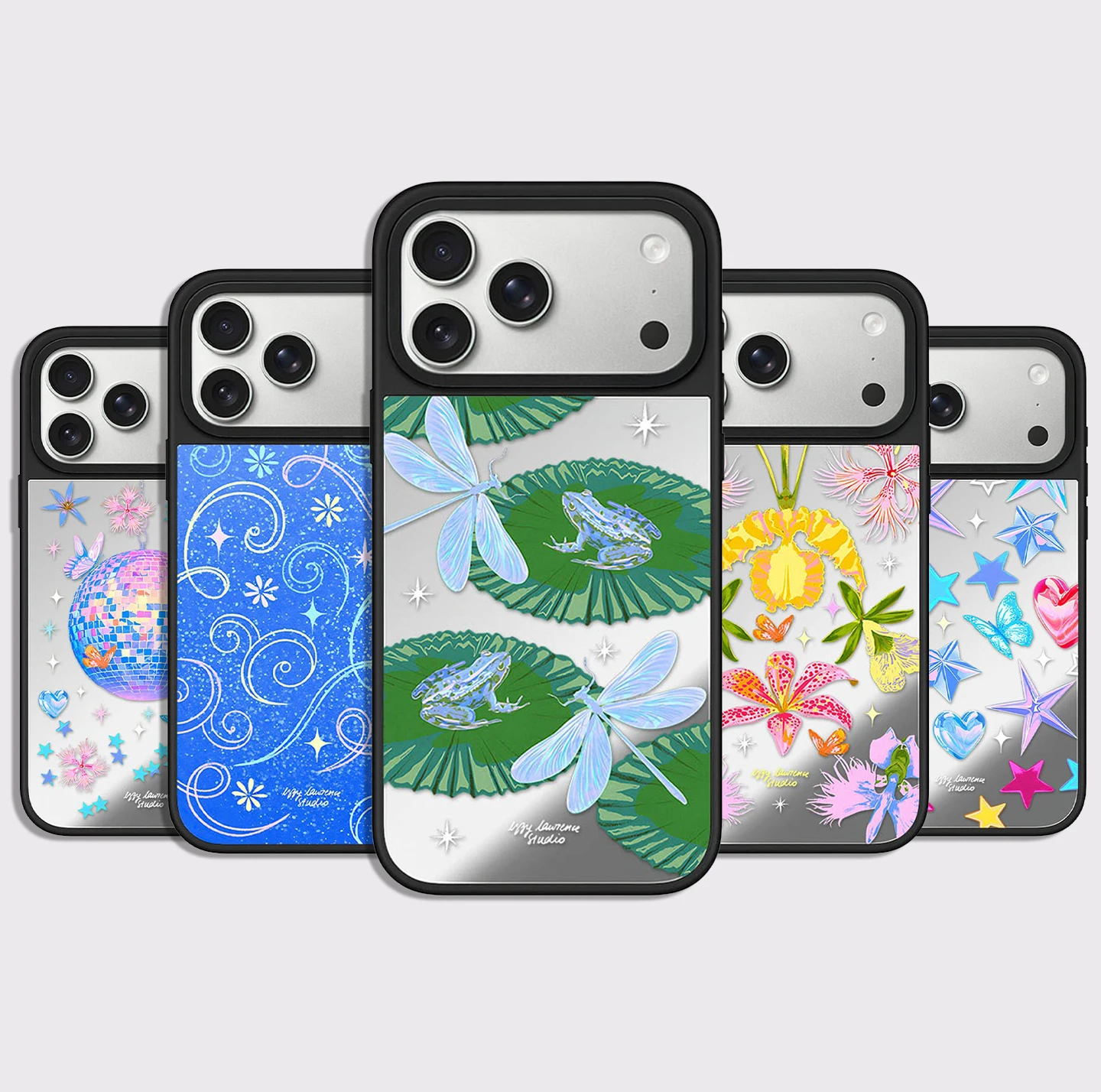 Dragonfly Star Pattern Mirror Surface Magnetic Phone Case Cover for IPhone 13 14 15 16 17 18 Pro Max Case