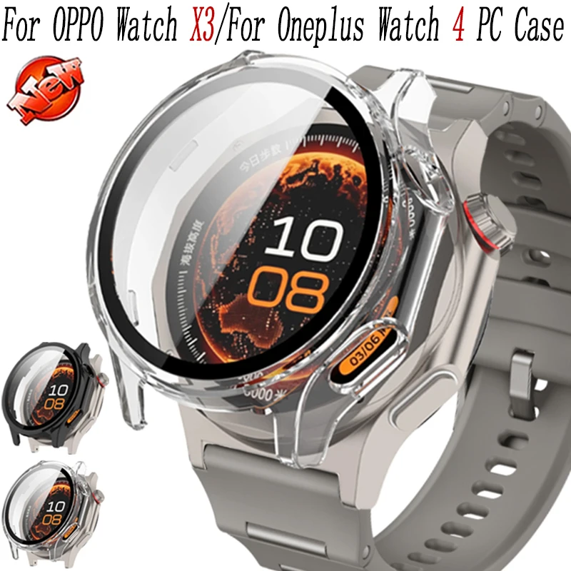 PC Case＋HD Glass For OPPO Watch X3/Oneplus Watch 4 Bump-proof Scratch-proof Protective shell For Oneplus Watch 4 Case Accessory
