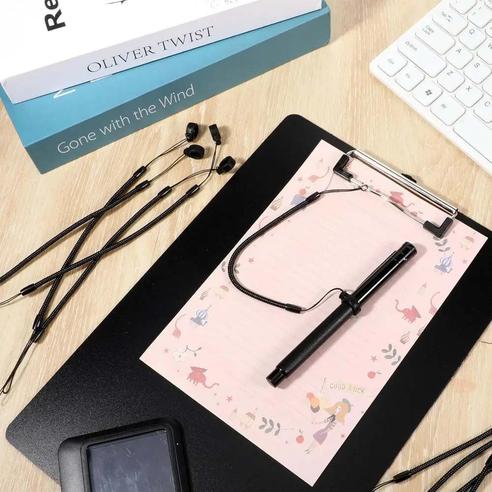 5pcs Professional Retractable Pen Lanyard Anti-lost Elastic Stylus Tethers 40cm Length Pen Holder Office