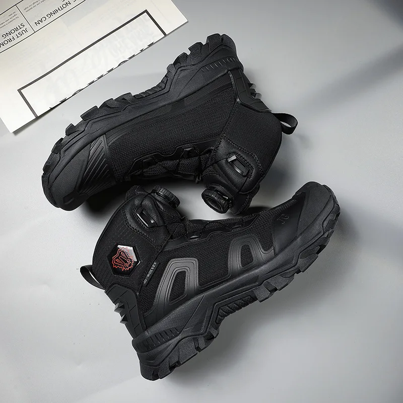 Men Motorcycle Boots Breathable Anti-fall Rider Road Racing Casual Shoes Motorbike Shoes Wear Resistant Motocross Tactics Boots