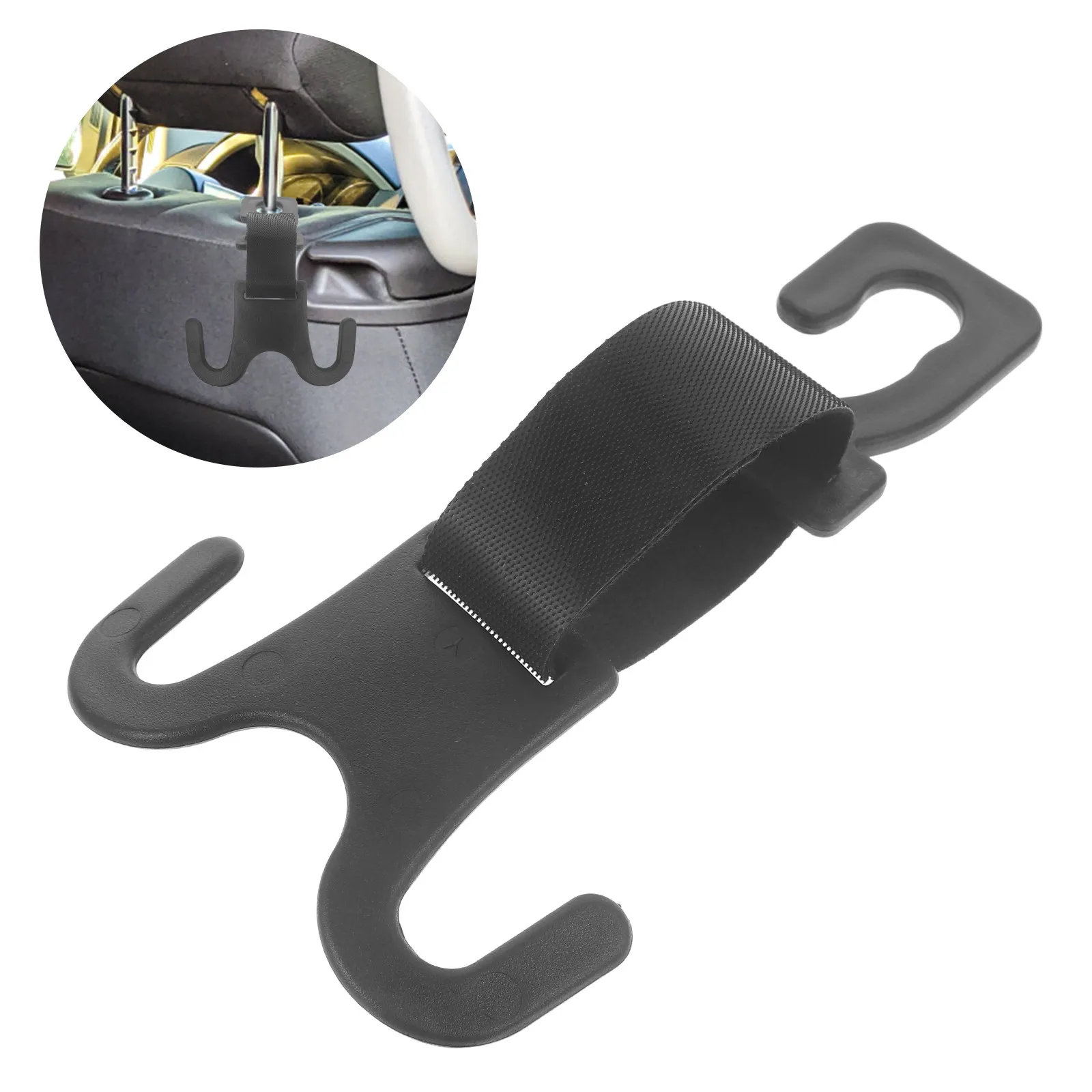 

4Pcs Car Headrest Hooks Portable Space Saving Car Seat Back Hooks for Purses Bags Clothes Umbrellas ABS Material No Tools