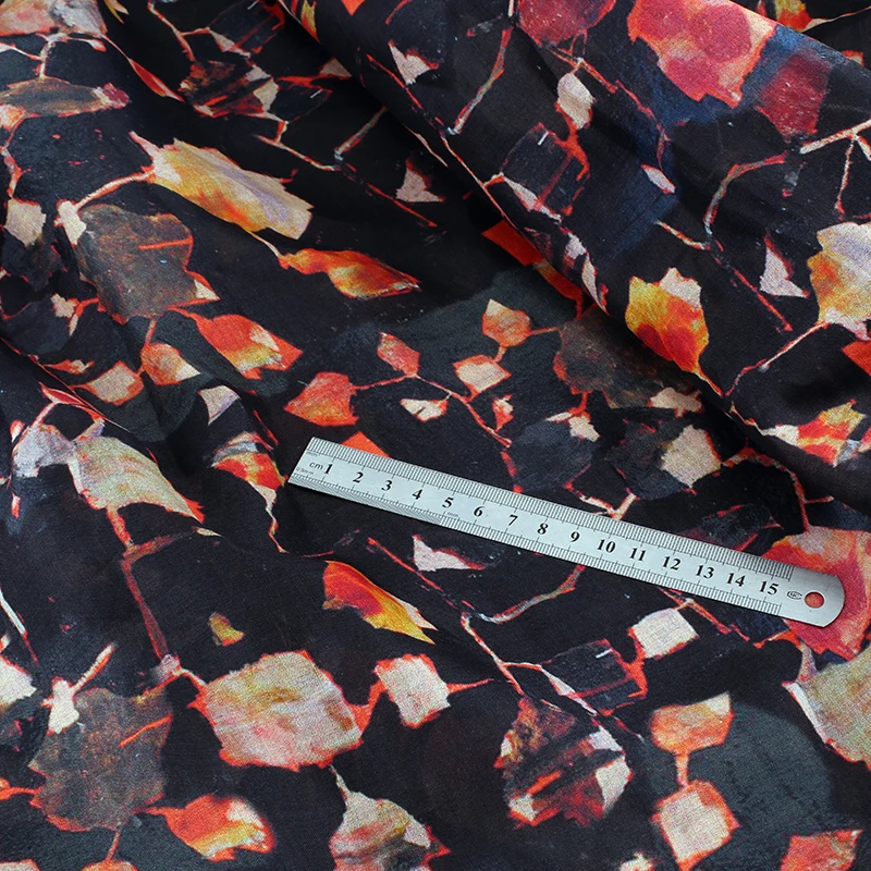 

1 ярд, высококачественная чистая ткань рами для лоскутного шитья, ткань с цифровой печатью, высококачественное тонкое платье, ткань