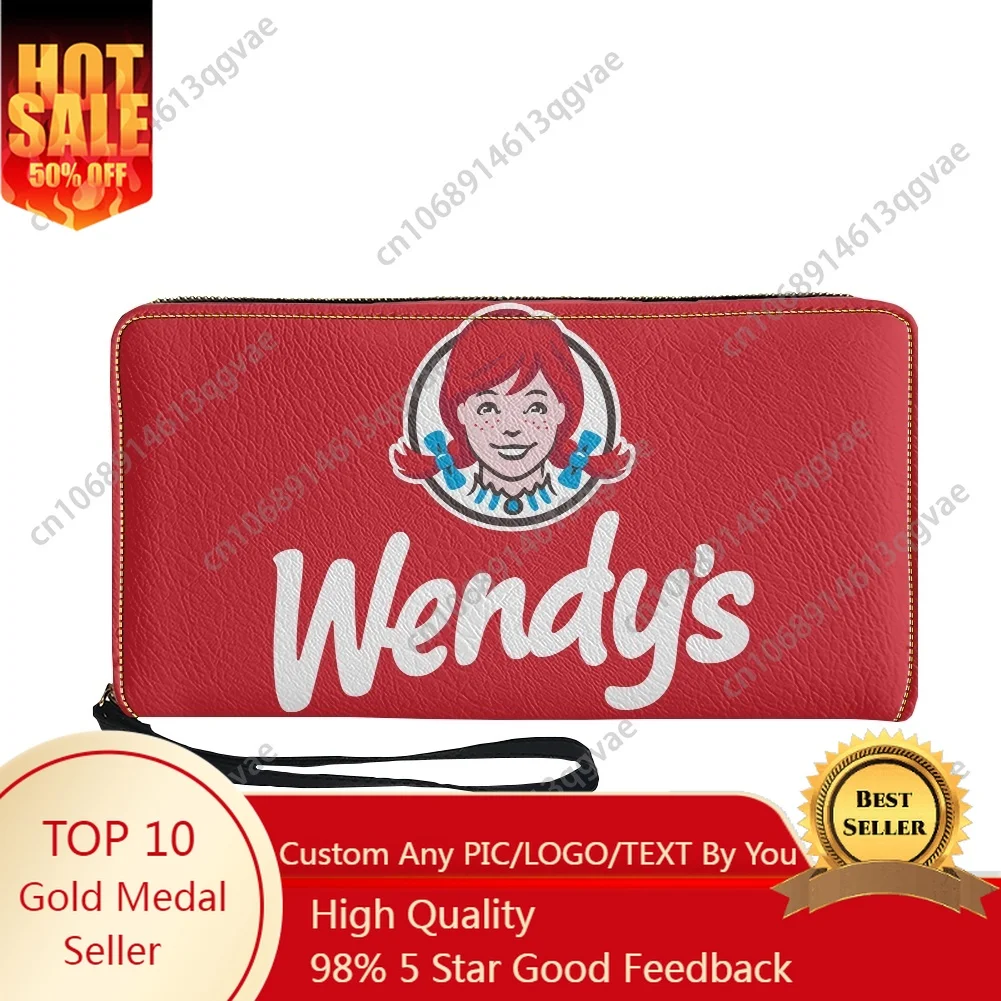 

Новый Wendys Fast Food Ресторан Кошелек на заказ Мужские женские подростковые длинные кошельки на молнии с двойным принтом Портативный кошелек Подарочная сумка