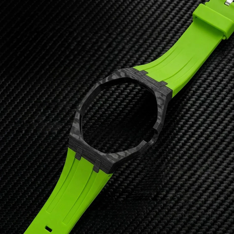 Luxury Carbon Fiber Watch Case With Silicone Strap For Swatch x AP Royal POP Integrated Replacement Straps Changer To Wristwatch - view 3