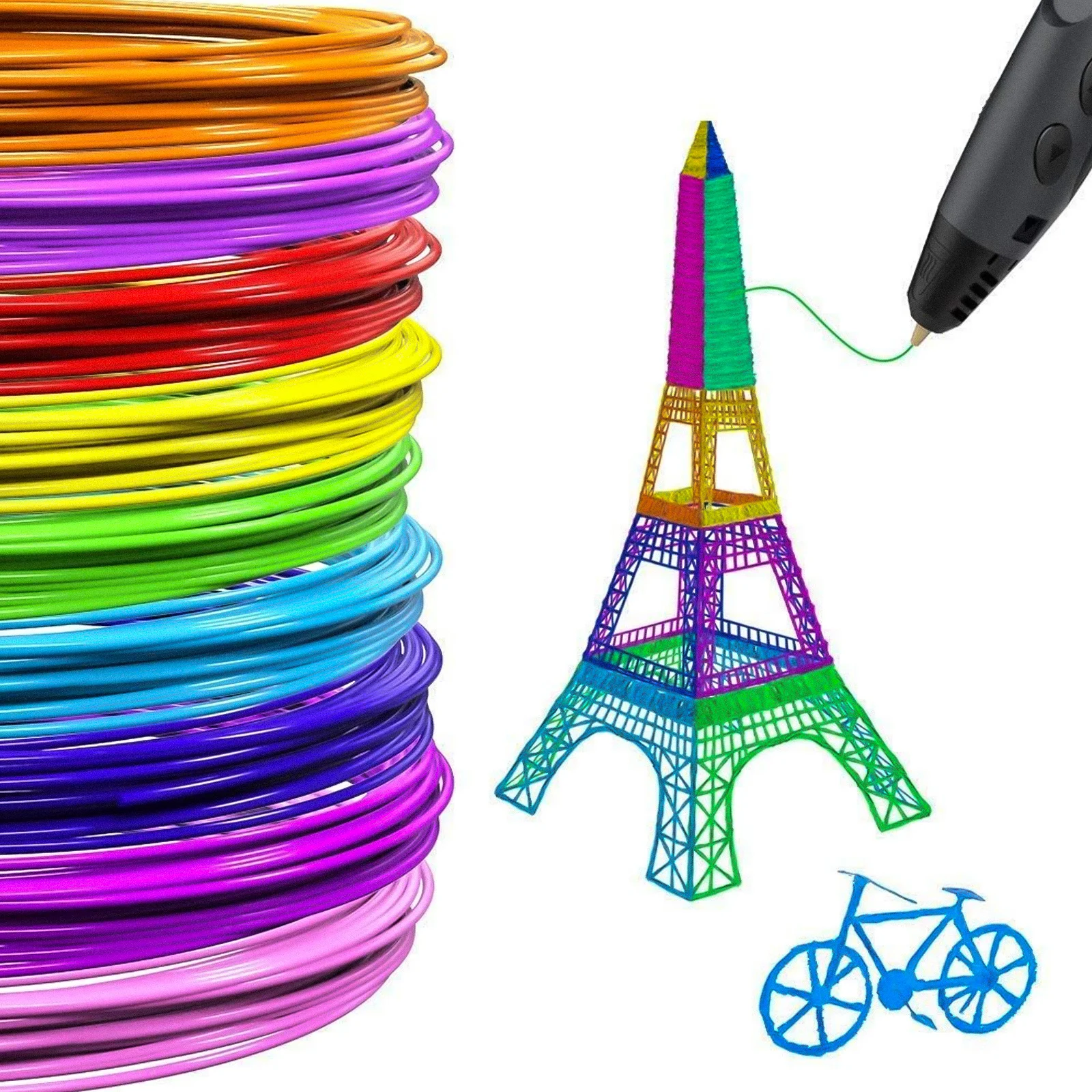 

10pcs Printing Pen Filament High-End Plastic Smooth Glossy Finish Compatible With Most 3D Pens Printing Supplies 3D Pen