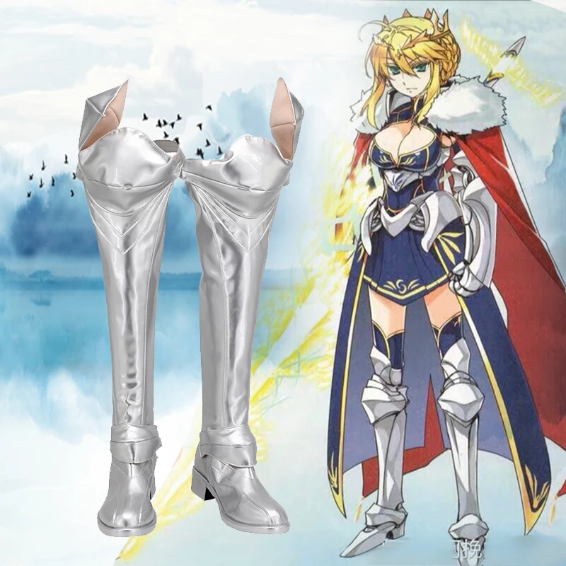 FGO フェイトグランドオーダーアルトリア・ペンドラゴンランサーコスプレ靴ブーツハロウィンアニメゲームコスプレ靴