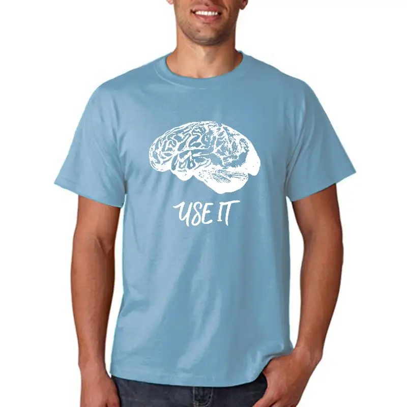 

Мужская футболка с принтом мозга из 00% хлопка, повседневная, высококачественная, настраиваемая, с ручной росписью, дизайн