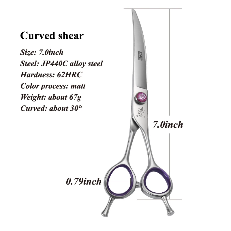 Fenice JP440C 7/8 Zoll Professional Pet Hunde Pflege Schere Gerade Gebogen Verdünnung Chunker Scher Schere Set Für Hunde 10