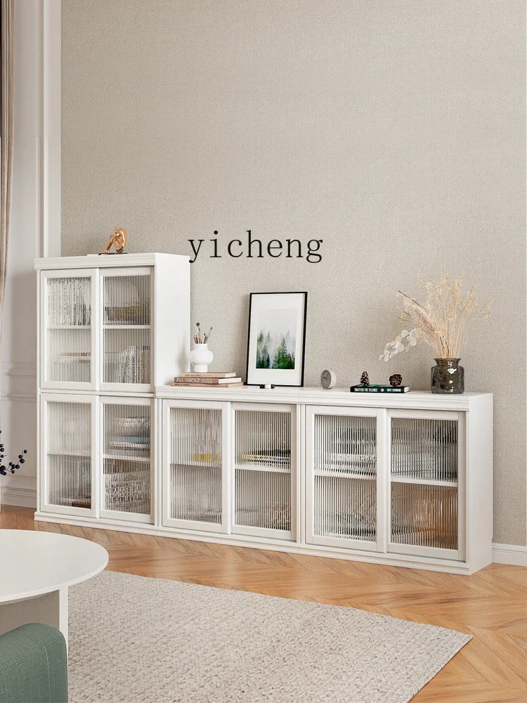 BB Solid Wood Floor Integrated Storage Rack Household Children's Living Room Bookcase Locker Dustproof