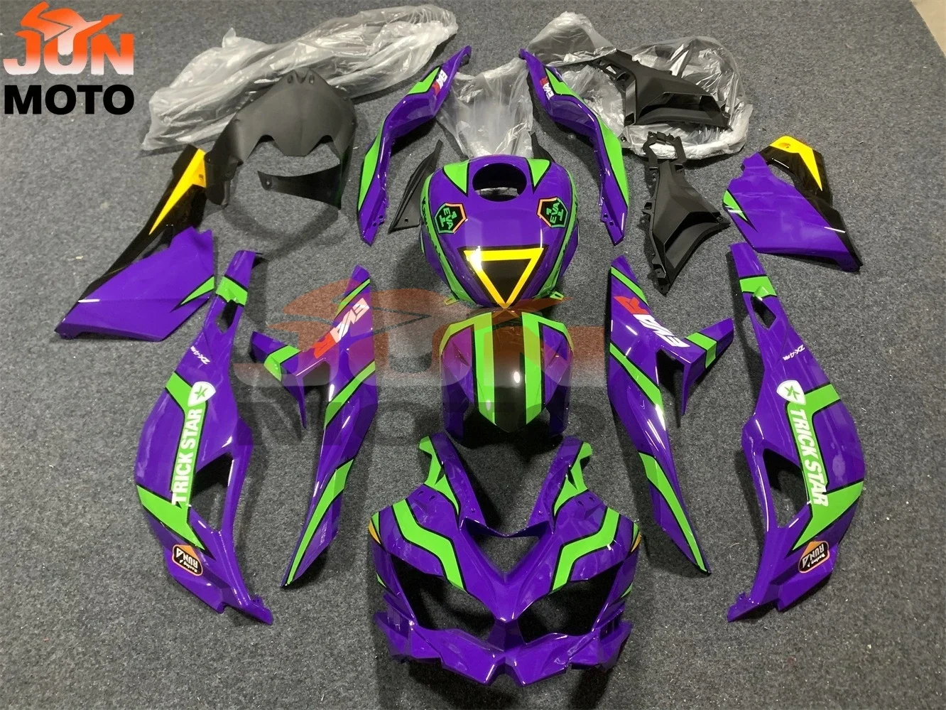 JUN Motorcycle Fairing Kit for ZX-25R 19 2021 22 23 Year ZX-4R ZX-4RR 2019 2020 2021 2022 2023 Year Fairing Purple motorcycle