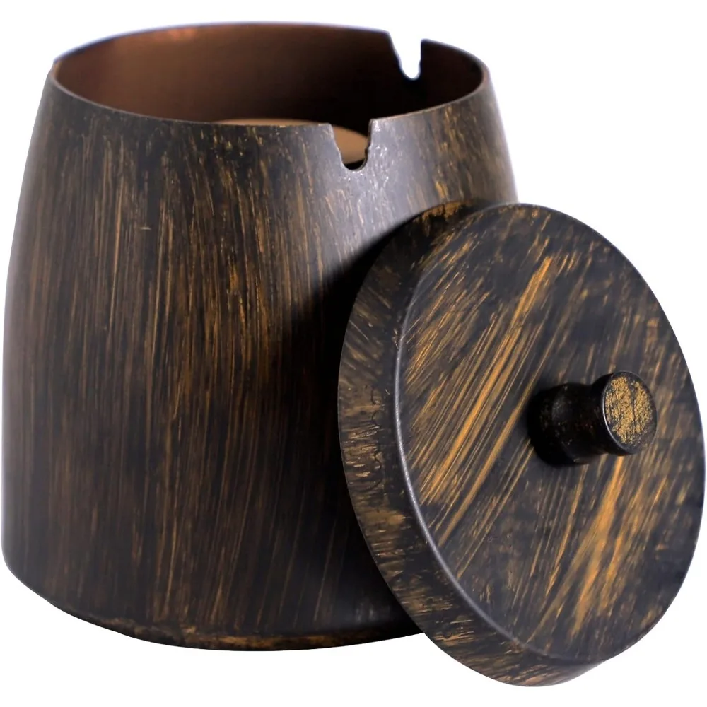 

Extra Large Ashtray with Lid for Cigarette, Stainless Steel Smokeless Odorless Windproof Ash tray for Home Office Tabletop Outsi