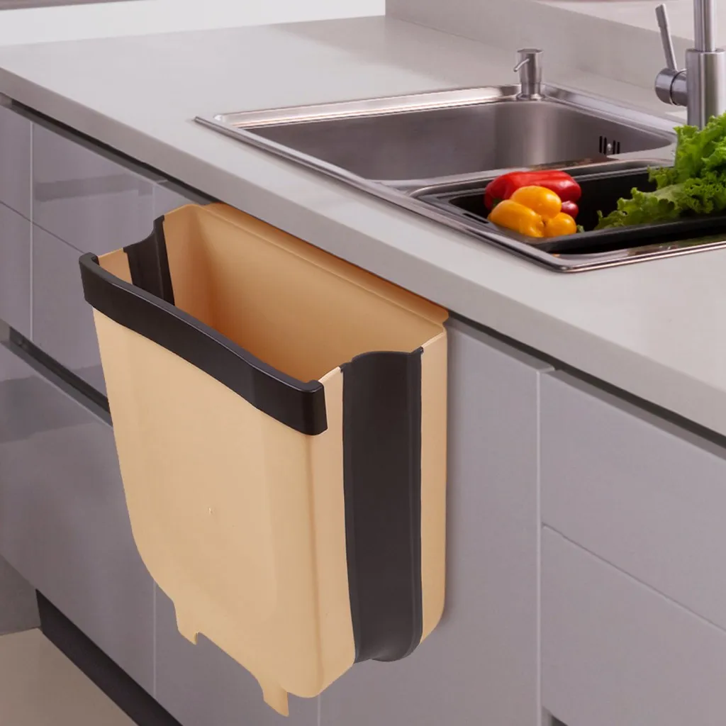 Wall Cabinet Hanging Folding Trash Small Kitchen Mounted Door Waste Kitchen,Dining & Bar