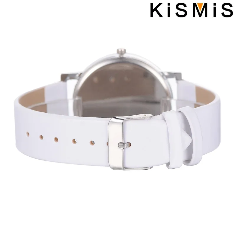 Fashion Women Quartz Watch Simple White Leather Wristwatch Ladies Dress Watch 4 Colors Waterproof Casual Stylish
