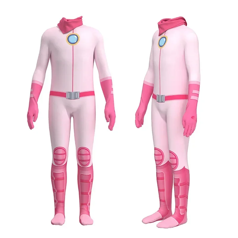 Movie Princess Peach Cosplay Costume Zenti Polyester Zentai Party Jumpsuit Halloween Costume Women Girls Asian Size