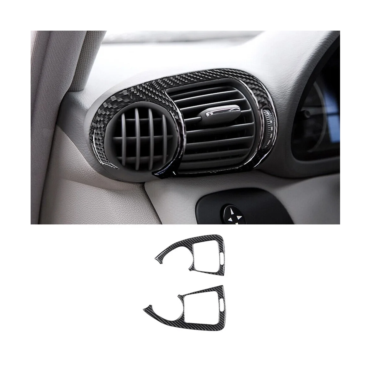 

For Mercedes-Benz C-Cl W203 2005-2007 Carbon Fiber Full Interior Set Trim Cover Decoration Sticker Accessories ,17PCS