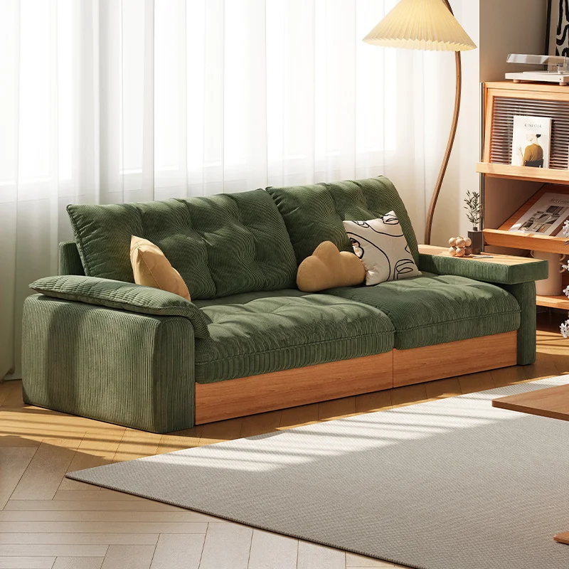 

High box log wind storage sofa living room floor tatami cream wind