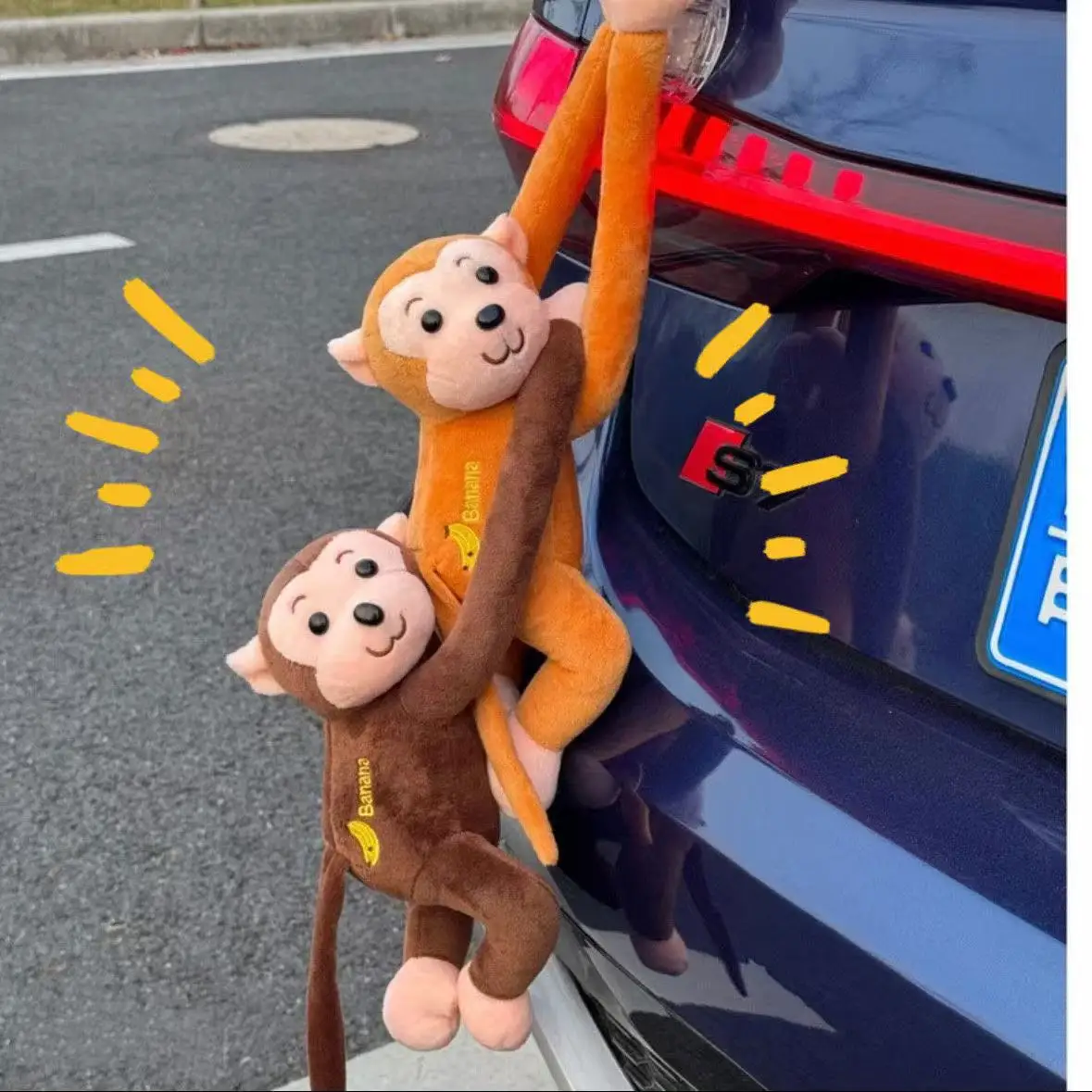 

Подвесная обезьяна, чучело, украшение автомобиля-авто, внешние аксессуары, очаровательный хвост, забавный подарок-компаньон для путешествий, 45 см