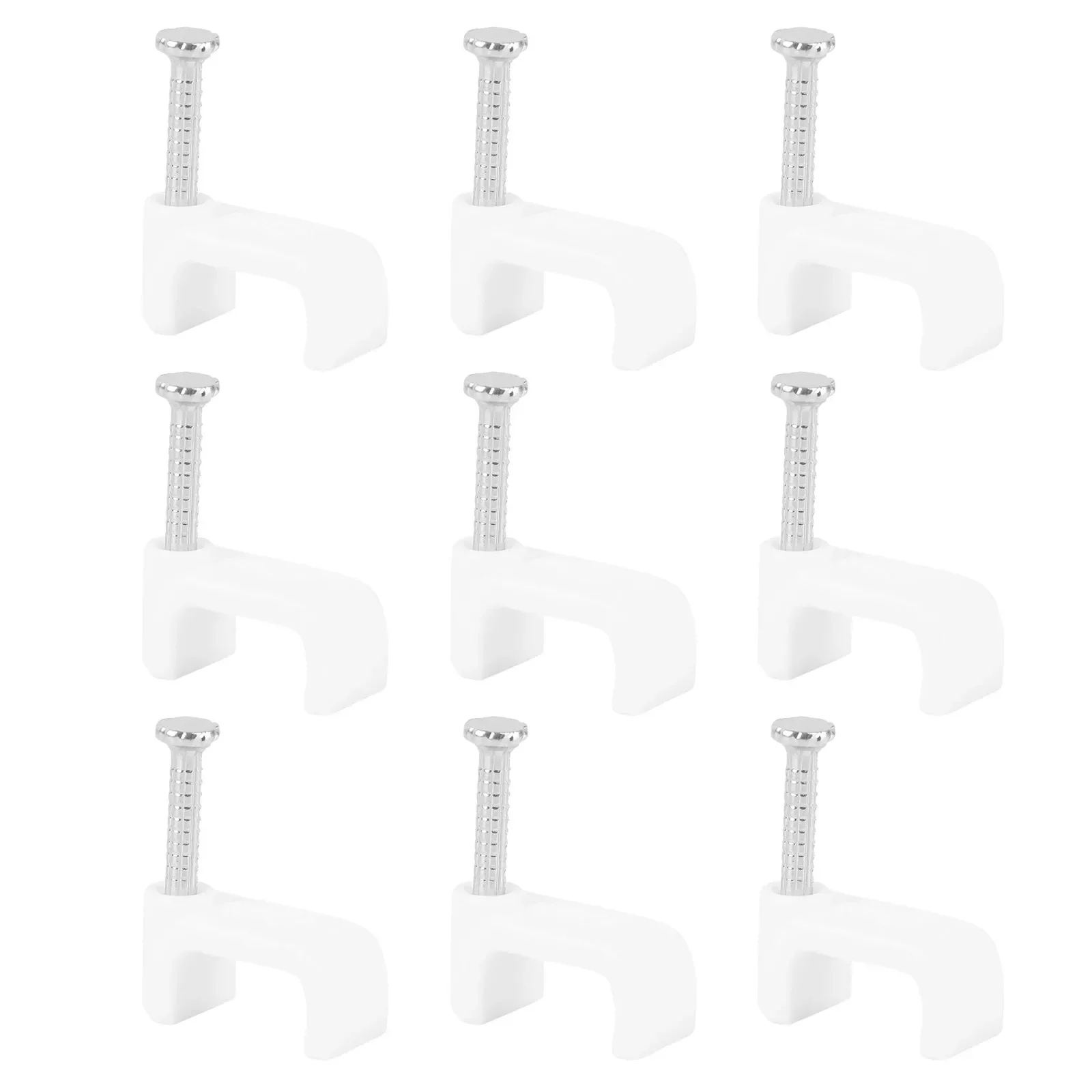 500Pcs White Clips Steel Nail Plastic Cable Management Clips for Ethernet USB TV Vga Network Cables Home Office