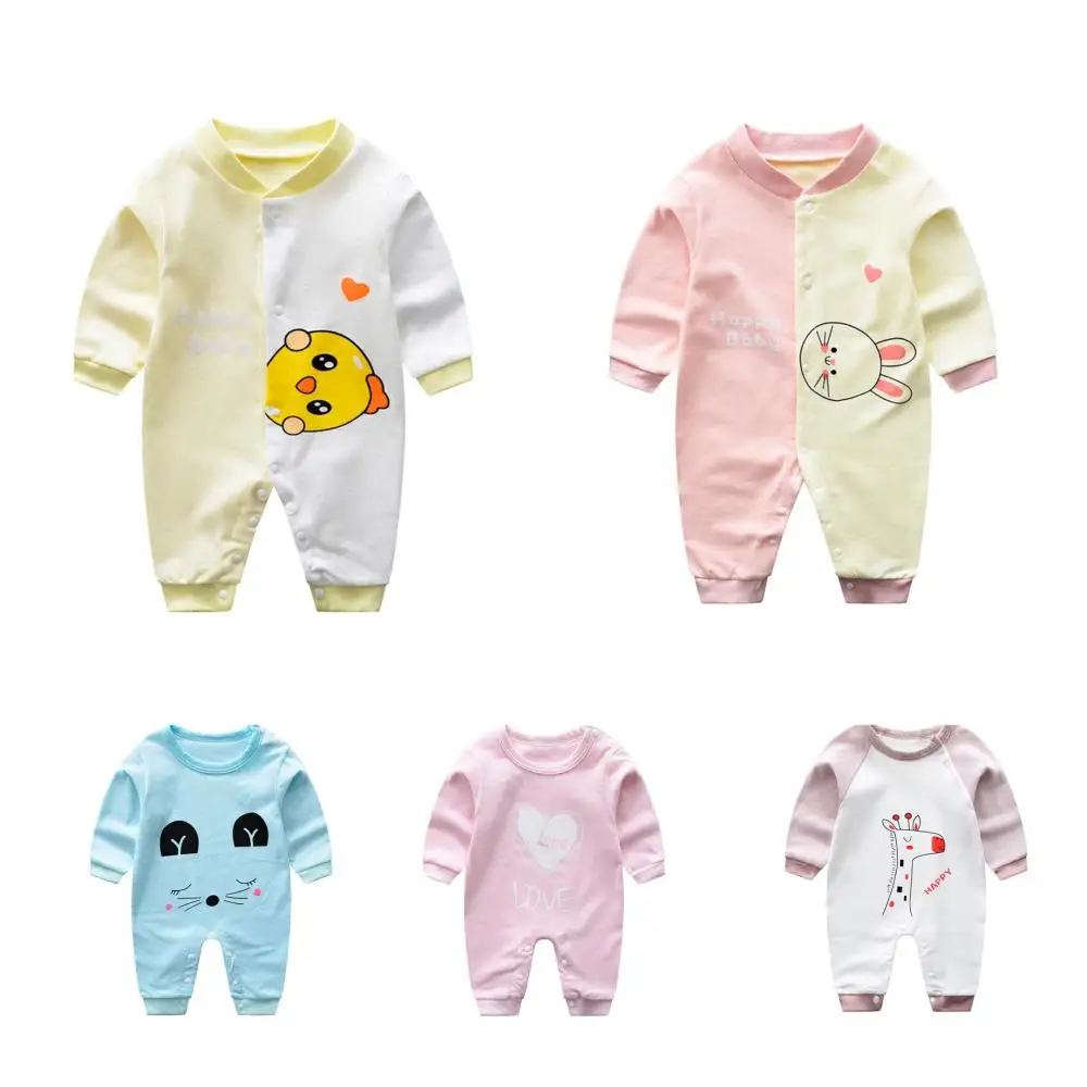 0-24m Baby Costume Newborn Jumpsuit Printed cartoon Baby Girl Onesie Long Sleeve Round Collar Spring/autumn Clothes Romper